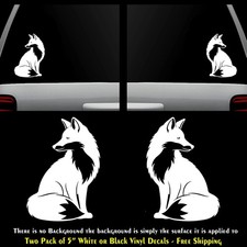 Fox Design Two Pk 5" Vinyl Decals Car Window Laptop Tablet Any Flat Surface