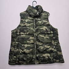 Old Navy Vest NWT Men XL/TG Green Woodland Camouflage Quilted Puffer Full Zip
