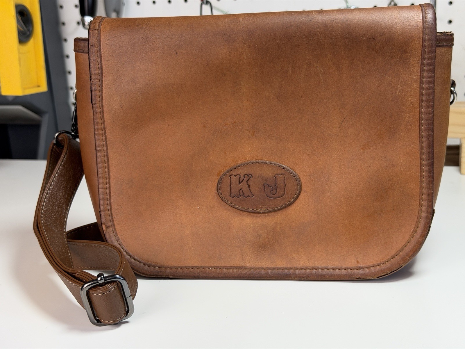 King Ranch Leather Messenger Bag Brown Crossbody Western USA Made Vintage