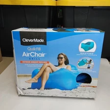 Quick Fill Air Chair Outdoor Recliner Hangout Beach Pool Lake Camp Fireworks