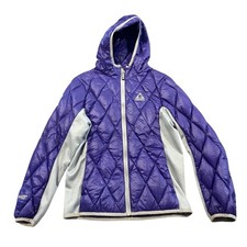 Gerry Girls Medium 10/12 Puffer Jacket Purple Hooded Down Coat EUC