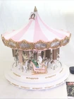 Mr. Christmas Musical Heirloom Carousel, Pastel Pink, 16” Diameter, Santa, New