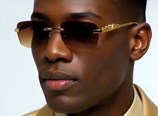 Brown Gradient Lens Sunglasses Men UV400 Sun Protection Sunny Shades Stylish New