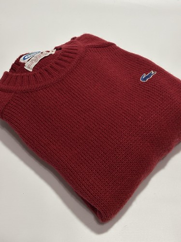 Vintage Izod Lacoste Sweater Boys Size 18 Red Knit Crewneck 80s-90s Preppy - Picture 11 of 11
