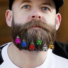 12PCS Christmas Facial Hair Baubles Beard Lights Beard Decoration Christmas