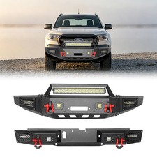 Off-road For 2019-2023 Ford Ranger Front Rear Bumper With Winch Plate Led Lights