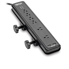 Tripp Lite 6-Outlet Surge Protector Power Strip with Desk Clamp Mount, 6 Foot...