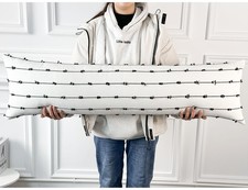 Decorative Extra Long Lumbar Pillow Cover 12 x 48,Striped Pattern Boho Long L...