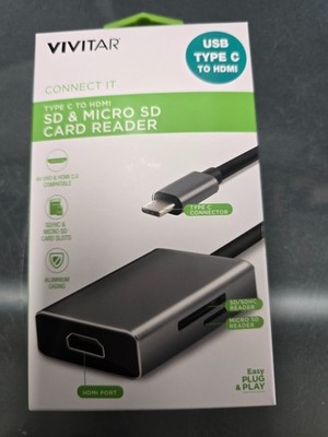 Vivitar Type-C to HDMI Port Adapter with SD and Micro SD Card Reader 