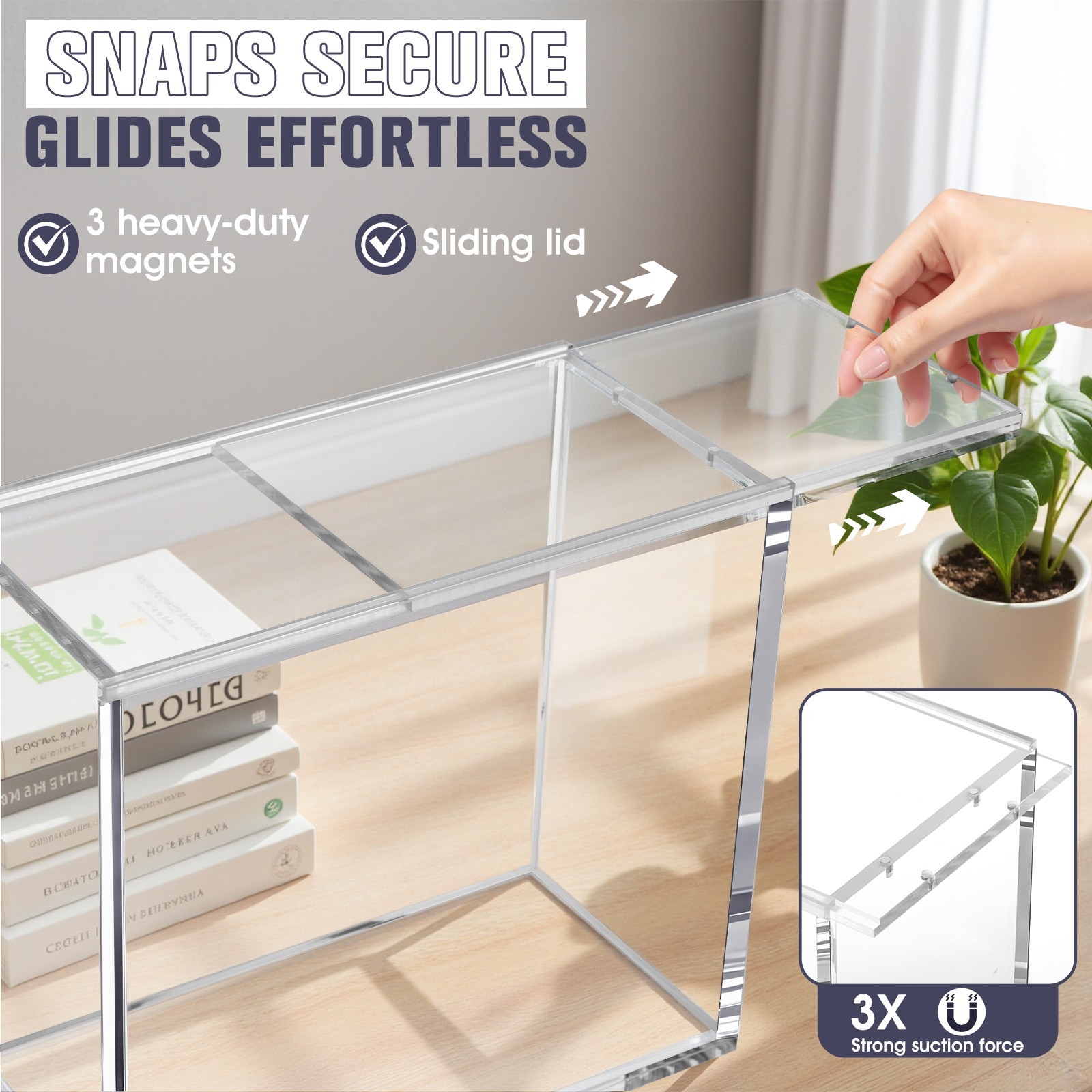 Pokemon Acrylic ETB Case ,Sliding Magnetic Elite Trainer Box Protector Case