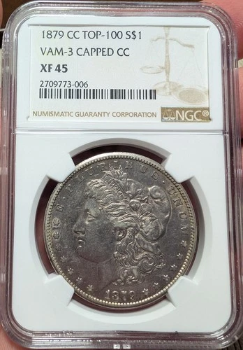 1879-CC Morgan Silver Dollar $1 Capped CC Carson City VF 45 NGC