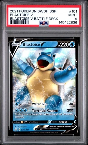 2021 POKEMON SWSH BLACK STAR PROMO BLASTOISE V BATTLE DECK BLASTOISE V PSA 9