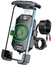 Motorcycle Phone Mount Holder with Qi 15W Wireless Charger  PD/USB-C 20W