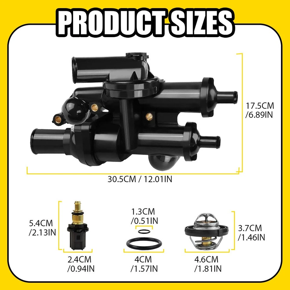 Nuevo conjunto de carcasa de termostato de refrigerante de motor para Jeep Compass/Patriot 2007-17 Foto 2 de 4