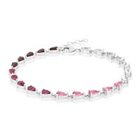 Cavill Silberarmband 925 Sterlingsilber Rhodiniert Topas Granat 4,75Ct