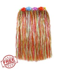 BAJOTAL Hawaiian Luau Hula Grass Skirt Flower Costume Dance Party Decor