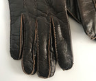 Vintage BROWN Acrylic Lined Leather GLOVES With Top Stitching Men’s 9 1/2 ITALY — photo 2
