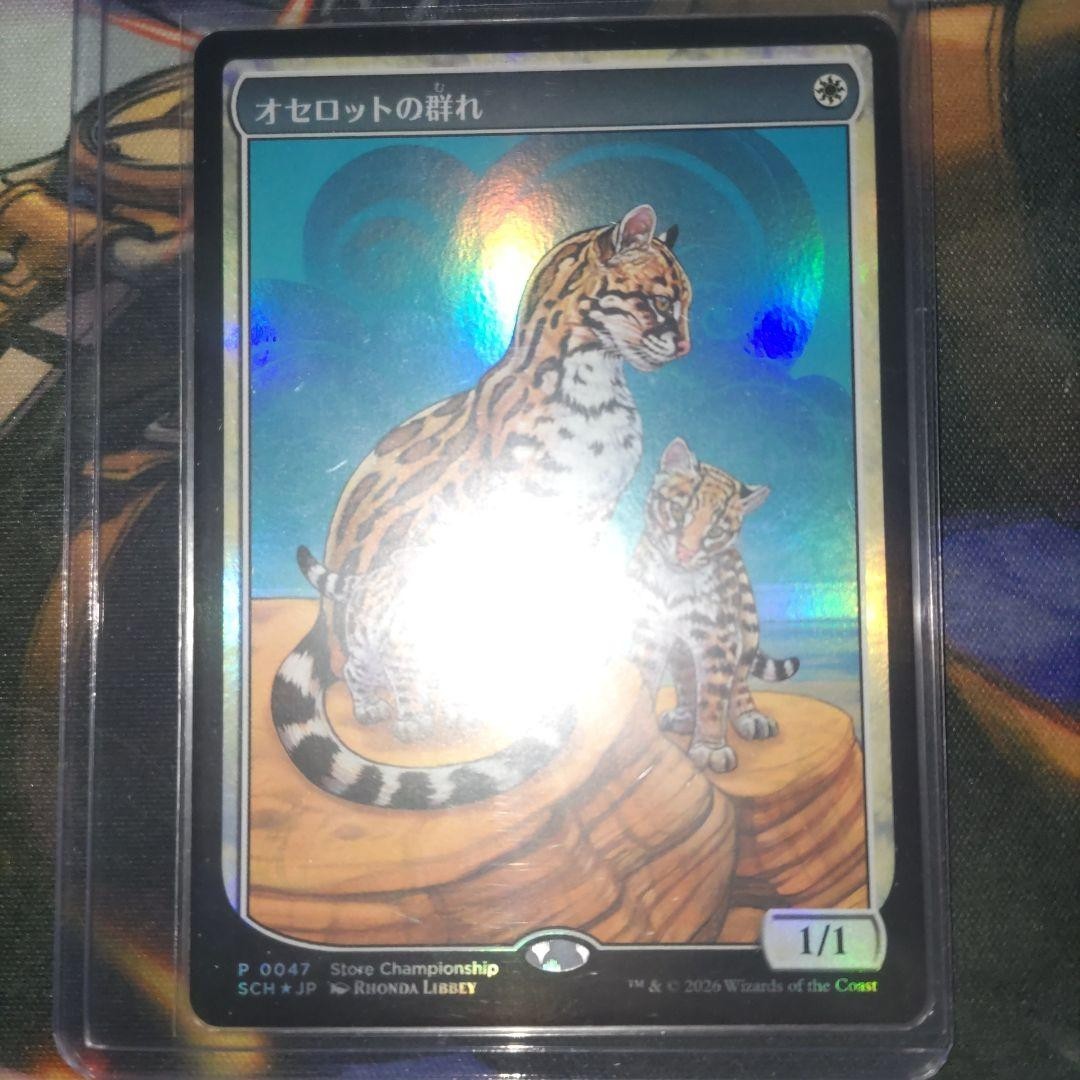 オセロットの群れ　ストアチャンピオンシッププロモ　テキストレス Ocelot Pride Textless Japanese MTG Store Champion Promo Foil from