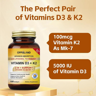 Vitamin D3 + K2 5000 IU - Liposomal Technology for Enhanced Absorption - MK-7...