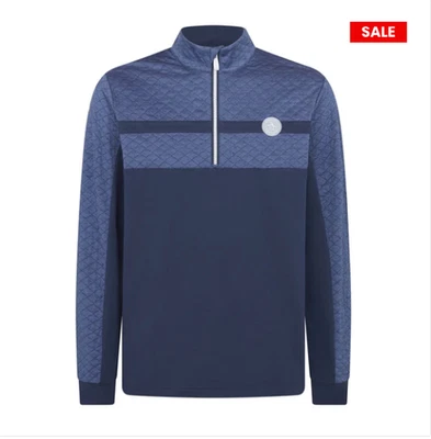 Original Penguin Pullover Heritage Block 1/4 Zip UK /Navy /Neu