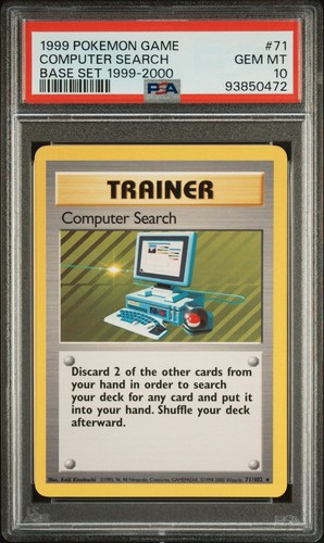 PSA 10 Computer Search 71/102 Base Set Pokemon Card 1999-2000 4th Print POP 26 - Picture 1 of 2