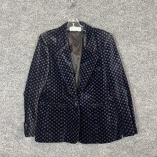 Vintage Evan Picone Womens Velvet Printed Blazer Jacket Size 10 Made In USA