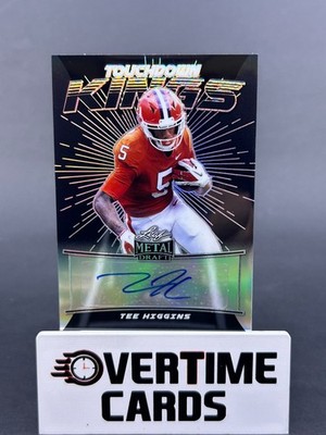 2020 Leaf Metal Draft Touchdown Kings Gold Autograph Auto Tee Higgins /15 RC