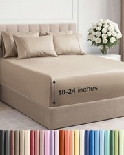 Extra Deep Queen Sheet Set - 6 Piece Breathable and Cooling Queen, 12 - Cream