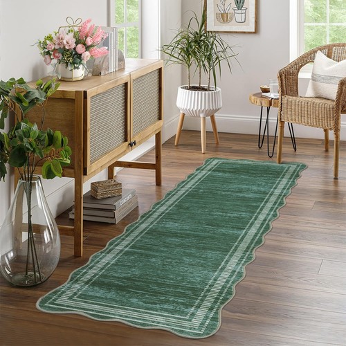 Area Rug Modern Striped Border Accent Carpet Low Pile Indoor Rugs Bedroom - Picture 10 of 29