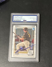 Owen Caissie autograph signed 2020 1st Bowman Chrome baseball card PSA SLAB bd49