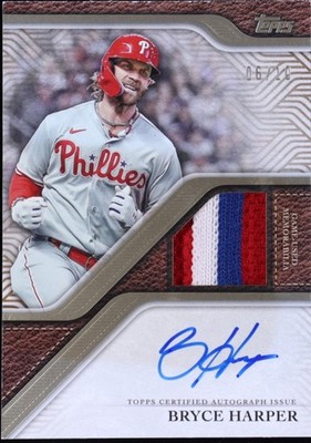 Bryce Harper Topps 2024 Series 1 Phillies Auto Patch /10 #TRAP-BH