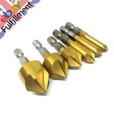 New Countersink Tool Bit Set 1/4'' Hex Shank Counter Sink For Steel Metal Wood b