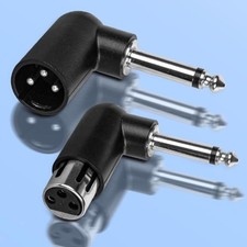 3 Pin XLR Female Male to 1/4"/6.35 mm Angle Adapter XLR Connector Converter