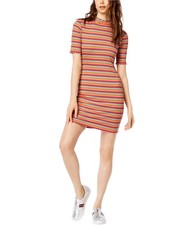 Socialite Womens Striped Shirt Dress Bodycon Dress