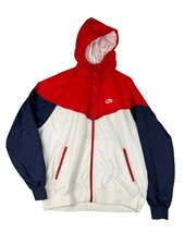 Nike Sportswear Windrunner Windbreaker Mens Large Hooded Blue Red White AR2191
