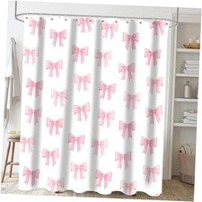 Cute Shower Curtain Bow Pink Shower Curtain for Bathroom Decoration Aesthetic