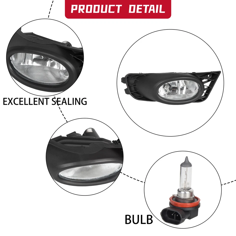 Luces antiniebla de parachoques luces de conducción con interruptor para Honda Civic 2009-2011 sedán de 4 puertas Foto 3 de 4