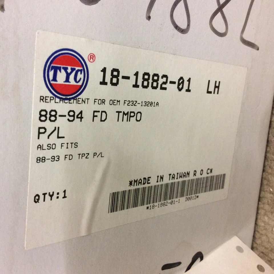 全新 1988 - 1994 年福特 Tempo 1988 - 1993 年 Mercury Topaz LH 左停车灯总成 — 第 2/4 张图片