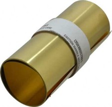 Made in USA 100" Long x 6" Wide x 0.005" Thick, Brass Roll Shim Stock