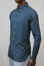 Ralph Lauren Navy And Hunter Green Plaid Button Down Dress Shirt NWT 
