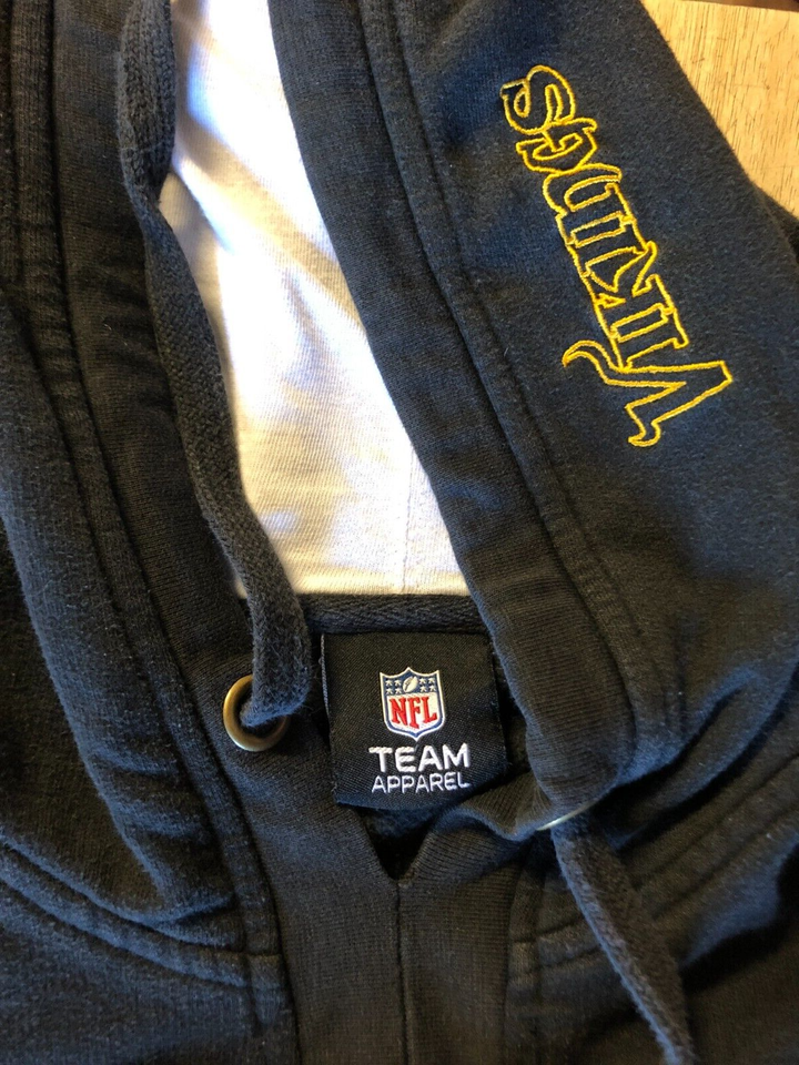 NFL Apparel Minnesota Vikings Embroidered Hooded Sweatshirt Size XL