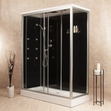 Box Doccia Black Air 70x140 Sinistra Idromassaggio Multifunzione