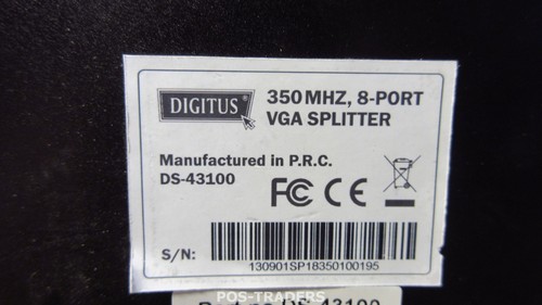 DIGITUS Professional 350MHZ 8-PORT VGA SPLITTER DS-43100 - EXCL PSU - Photo 3/4