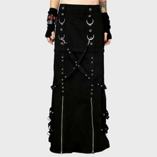 Gothic Steampunk Vintage Cotton Skirt For Women – Plus Size S To 6XL, Black 3XL Shown - View #2