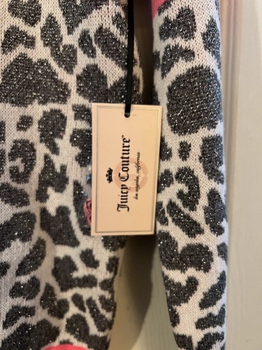 Juicy Couture Womens Pink Gray Metallic Animal Leopard Print Sweater Size Medium - Picture 4 of 6