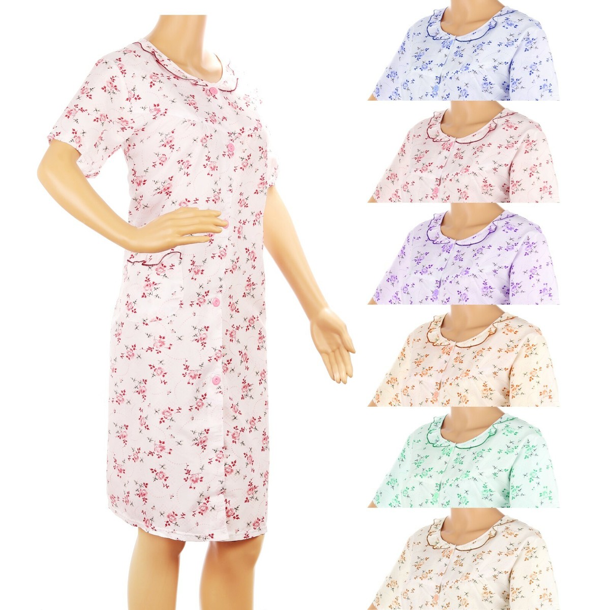 casual nights house dress Casual Nights Women's Snap Front Lightweight House Dress with Pockets | Short Sleeve Duster Housecoat for Lounging | Plaid Mint