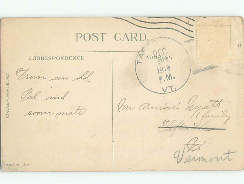 PreLinen christmas SNOWCOVERED PLANTS AND HOUSES AT SUNSET clearance J1487 eBay