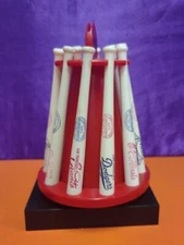 Vtg Louisville Slugger National League Baseball Bat Bank 10 Mini Bats