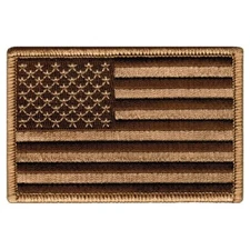 AMERICAN FLAG PATCH - US DESERT TAN SUBDUED SHOULDER USA embroidered iron-on