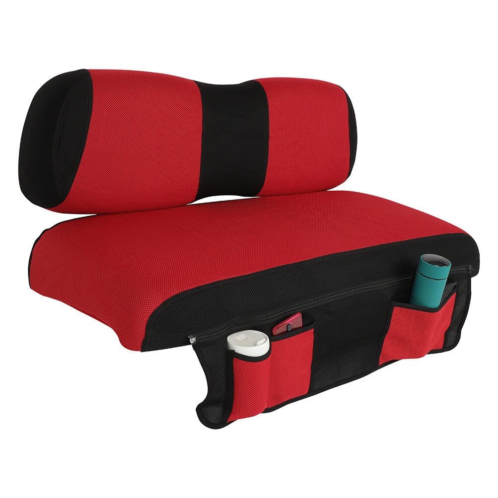 Black Golf Cart Front Seat Cushion Set and Cover W/Storage Bag For Club Car DS